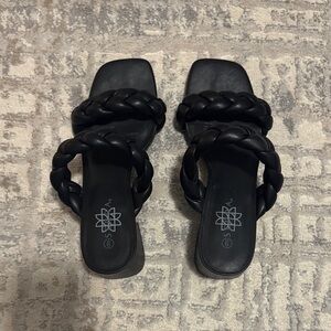 Elegant Black Braided Sandals